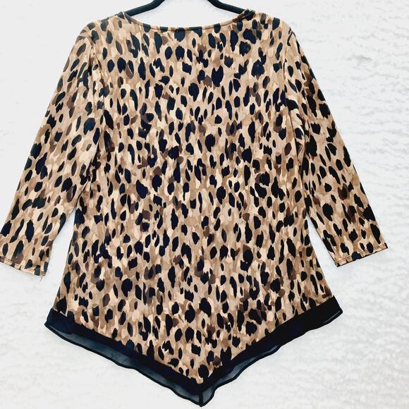 Blouse Size M Y2K Mob Wife Glam Chic Bold Femme Going-Out Top Animal Print Luxe - Picture 2 of 12